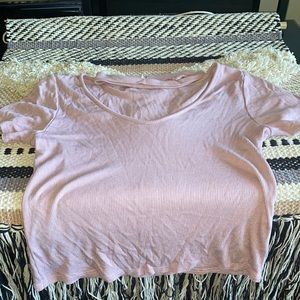 Choker neck tshirt in mauve pink